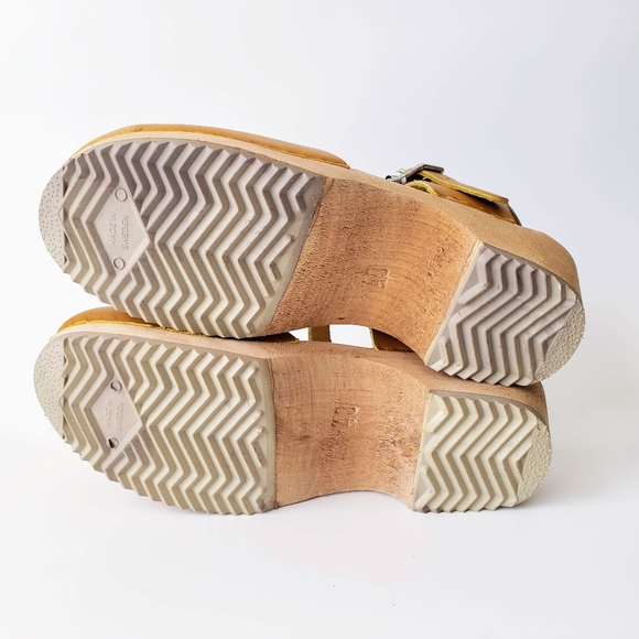 MIA Sofia Swedish Clog Free People Size 36 & 40 Mustard Yellow Leather Mary Jane - Picture 11 of 13